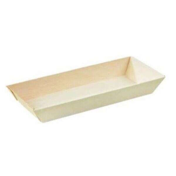 PacknWood 210SAMBQ215, 14 Oz Rectangular "Samurai" Wooden Tray, 100/PK