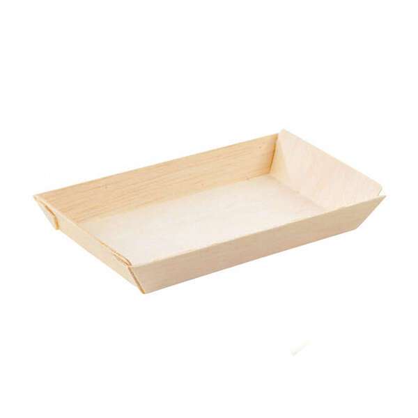 PacknWood 210SAMBQ65, 5 Oz Rectangular "Samurai" Wooden Dish, 100/PK