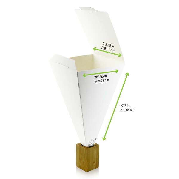 PacknWood 210SCONE, 18 Oz Closeable White Snack Cone, 400/CS