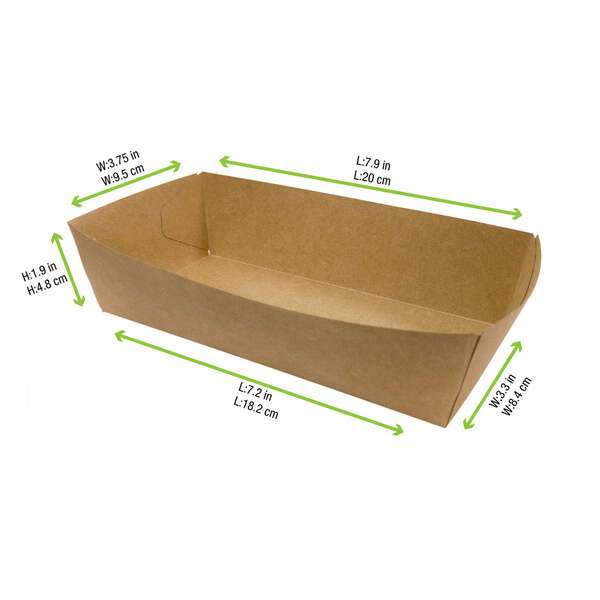 PacknWood 210SNAK, 28 Oz Kraft Snack Tray (Sleeve Not Included), 500/CS