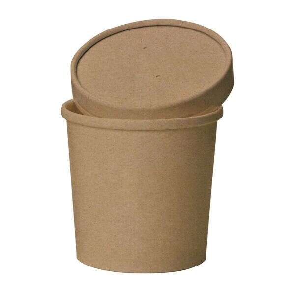 PacknWood 210SOUPCOK12, 12 Oz Brown Kraft Soup Cup with Kraft Lid Included, 500/CS