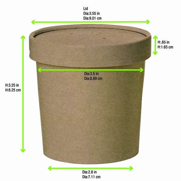 PacknWood 210SOUPCOK12, 12 Oz Brown Kraft Soup Cup with Kraft Lid Included, 500/CS