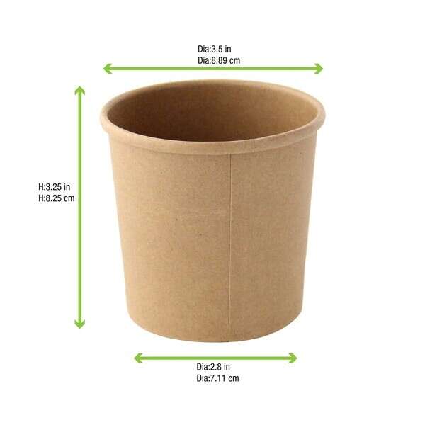 PacknWood 210SOUPK13K, 12 Oz Brown Kraft Soup Cup (Lid Optional), 500/CS