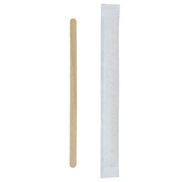 PacknWood 210SPATB11E, 4-inch Individually Wrapped Wooden Coffee Stirrers, 10000/CS