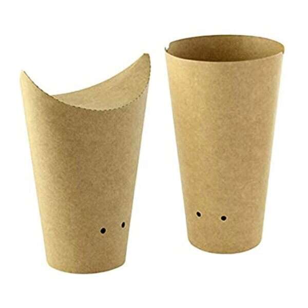 PacknWood 210TPASK12K, 9 Oz Closable Perforated Kraft Snack Cup, 1000/CS