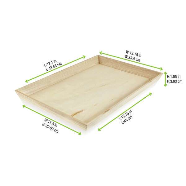 PacknWood 210WOODTRAY39, 17-inch Heavy Duty Wooden Tray, 10/PK