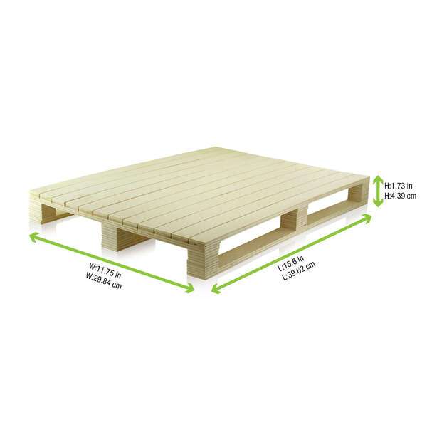 PacknWood 210WP4030, 15.75-inch Serving Wood Pallet, 6/PK