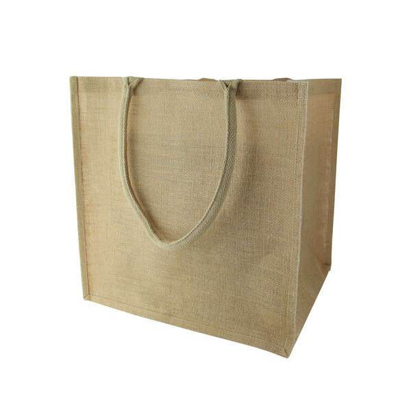 PacknWood 294BAGJU3838, 15-inch Natural Carrier Jute Bag with Handle, 20/PK
