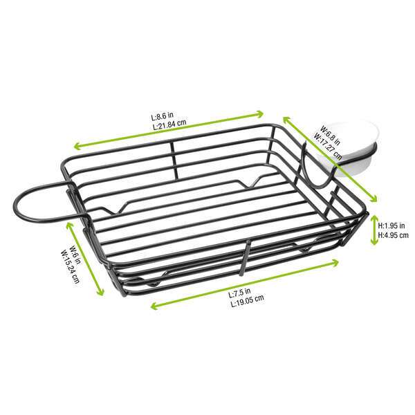 PacknWood 294BASKC26, 12-inch Square Basket with Integrated Ramekin Holders, 6/PK