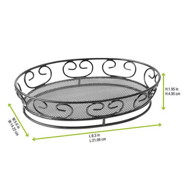 PacknWood 294BASKO22, 9-inch Black Steel Bread Basket, 6/PK