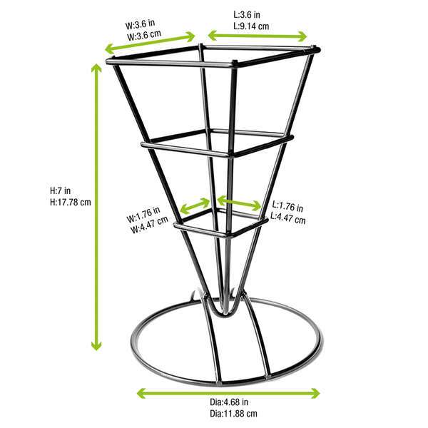 PacknWood 294CONE6C, 7-inch Black Metal Cone Holder, 6/PK