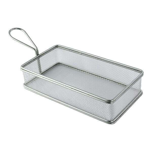 PacknWood 294PANR223, 19 Oz Rectangular Stainless Steel Serving Fry Basket, 6/PK (Discontinued)