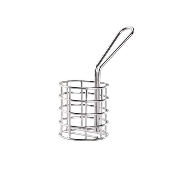 PacknWood 294PANR45, 2 Oz Mini Round Stainless Steel Fryer Basket, 6/PK