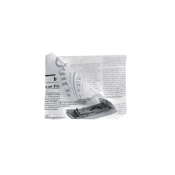PacknWood 2CHPAPNEWS13, 5.1-Inch 2-Side Opened News Print Fryer Bags, Gray, 8000/CS