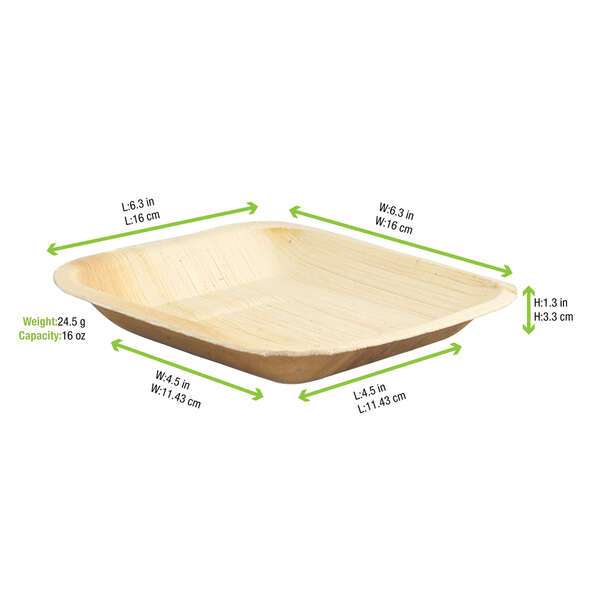 PacknWood 8NPBBA1718, 16 Oz Leafy Palm Leaf Plate, 96/PK
