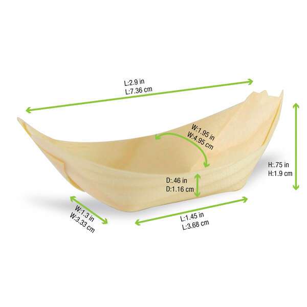 PacknWood 8NPBBOIS71B, 1 Oz Woodsy Mini Wooden Boat, 240/CS