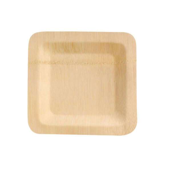 PacknWood 8NPBVNER8SQ, 7x7-inch Bamboo Veneer Square Plate, 48/PK