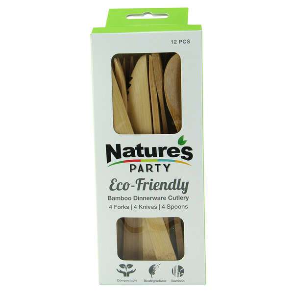 PacknWood 8NPCVBAK121B, 6.25-inch Bambi Bamboo Cutlery Kit, 144/CS