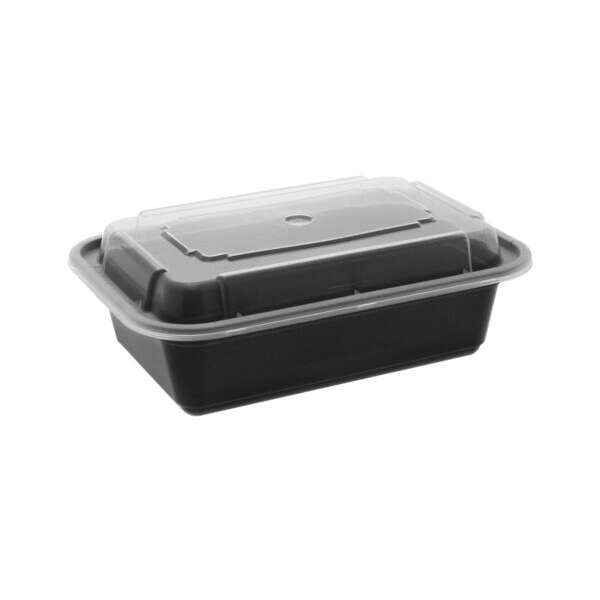 Pactiv NC838B-NS, 24 Oz Newspring Microwavable Takeout Container and Lid Combo, 150/CS