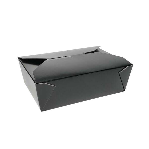 Pactiv SMB03BLK, 8.5x6.25x2.5-Inch Black #3 Folded Paper Take Out Box, 130/CS (Discontinued)