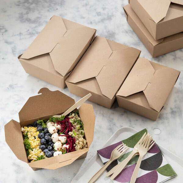 Pactiv SMB03KEC, 8.5x6.25x2.5-Inch Kraft #3 Folded Paper Container, 130/CS (Discontinued)