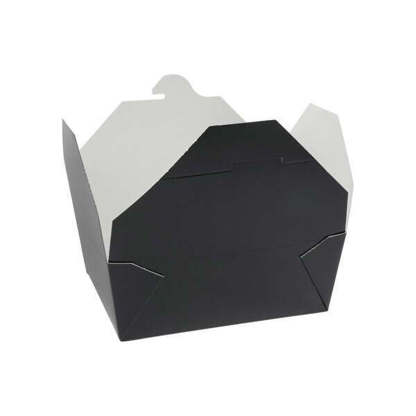 CLOSEOUT - Pactiv SMB08BLK, 6.75x5.5x2.5-Inch Black #8 Folded Paper Take Out Box, 130/CS