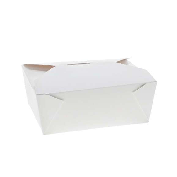 CLOSEOUT - Pactiv SMB08WHT, 6.75x5.5x2.5-Inch White #8 Folded Paper Take Out Box, 130/CS (Discontinued)