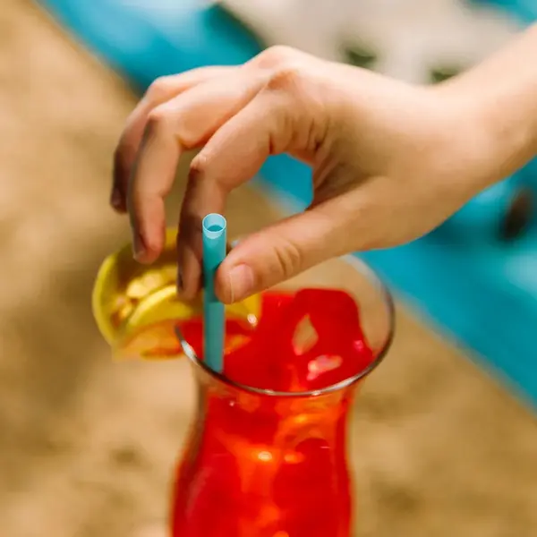 Phade 511168, 10.25-Inch Giant Blue Wrapped Compostable Straw, 2000/CS