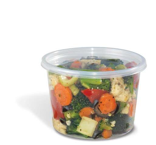 Placon 16RPL, 16 Oz Deli Container Base, 500/Cs. Lids Are Sold Separately