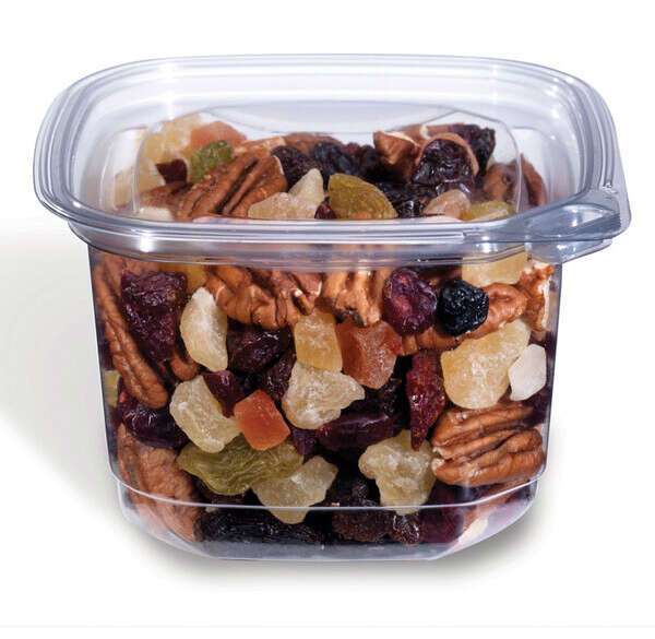 Placon EV1-16, 16 Oz Evolutions Tamper-Resistant Clear Square Deli PET Base, 400/Cs. Lids Are Sold Separately.