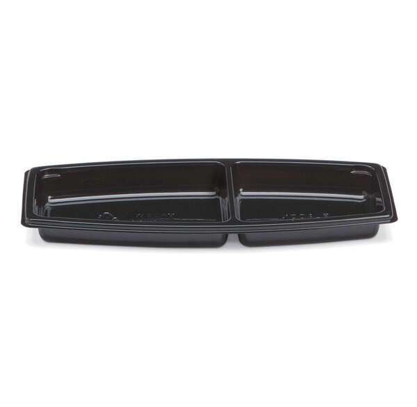 Placon FS1-T1B 9-Inch Fresh-n-Clear Selectables 2-Compartment Black Center Inset, 450/CS