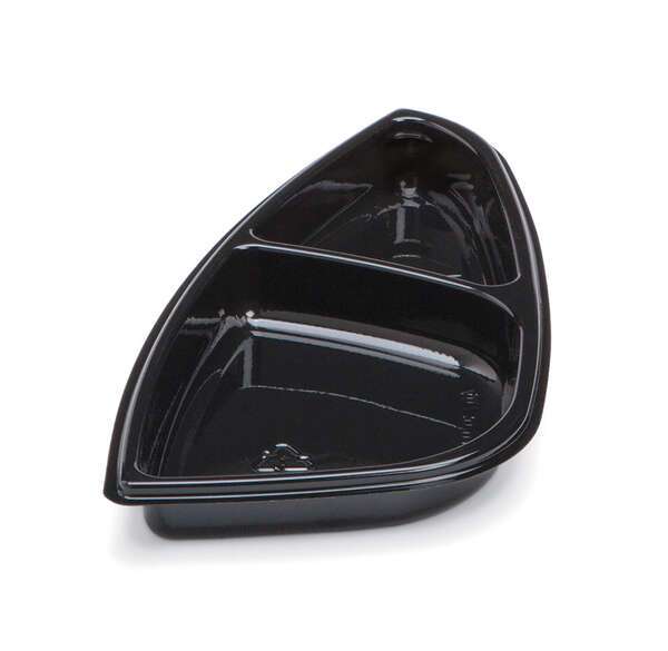 Placon FS1-T2B 9-Inch Fresh-n-Clear Selectables 2-Compartment Black Center Inset, 600/CS