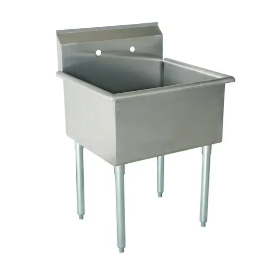 Prepline B1S-2424, 27-Inch Stainless Steel One Compartment Commercial Sink - 24x24-Inch Bowl