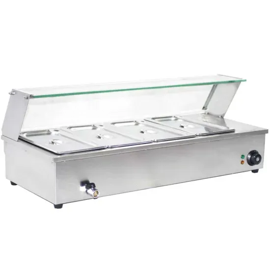 Prepline BM4, 34-Inch Countertop Steam Table Bain Marie Food Warmer for 4 Pans