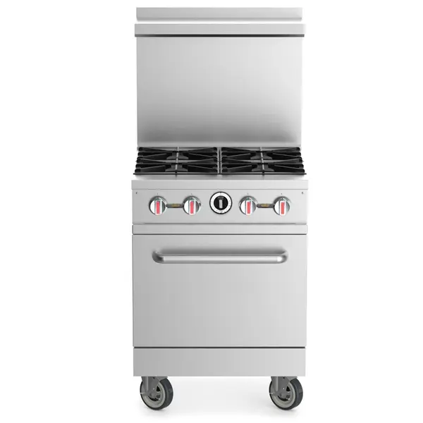 Prepline ENR4B24N, 24-Inch Natural Gas 4-Burner Commercial Range with Oven