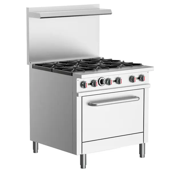 Prepline ENR6B36N, 36-Inch 6 Burner Commercial Gas Range with Oven - Natural Gas