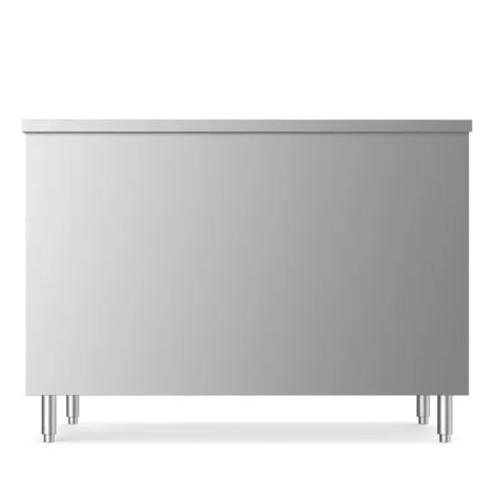 Prepline PC-3048, 30x48-Inch Stainless Steel Enclosed Base Work Table w/ Sliding Doors and Adjustable Shelf, NSF