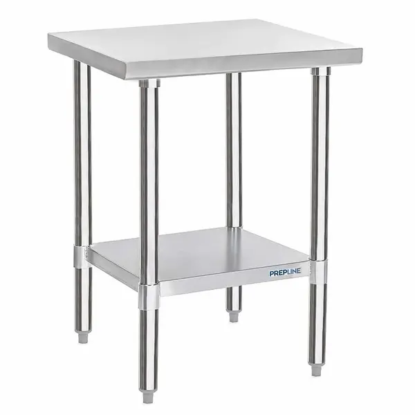 Prepline PWTG-2424, 24x24-inch Stainless Steel Worktable with Galvanized Undershelf