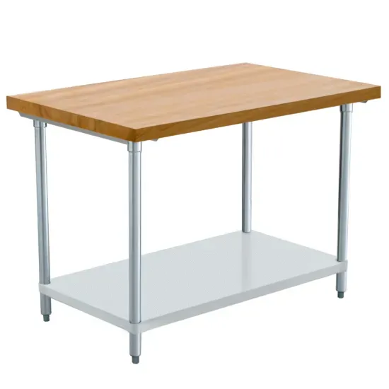 Prepline PWTG-3048-M, 30x48-Inch Maple Top Worktable with Undershelf