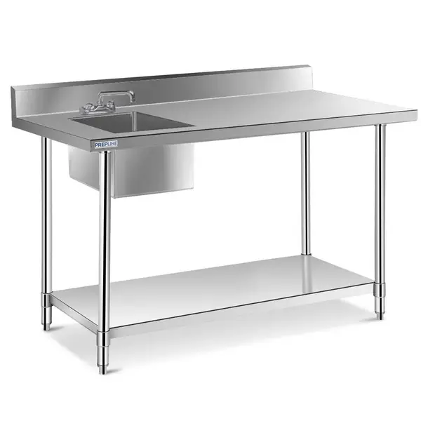 Prepline ST-3060, 30x60-Inch Stainless Steel Work Table with Sink and Faucet
