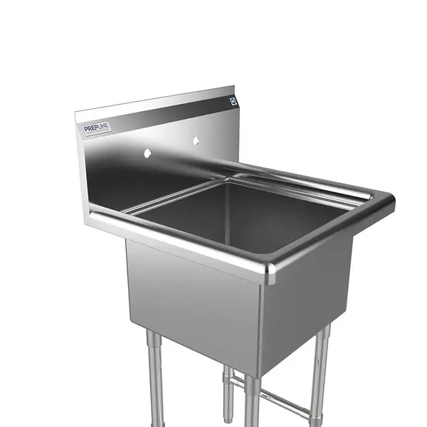 Prepline XS1C-1818, 23-inch 1-Compartment Commercial Sink, 18x18-inch Bowls