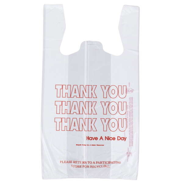 Rainbow 1/6TY1000, 1/6-Size White Plastic T-Shirt Shopping Bags, 800/Cs