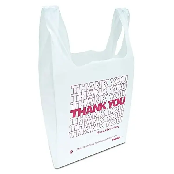 Rainbow 1/8W2000, 1/8-Size White Plastic T-Shirt Shopping Bags, Small, 2000/CS