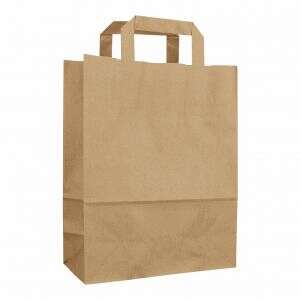 SafePro 1/6BBP/150 12.5x7x17-Inch 1/6 Kraft Brown Shopping Bag w/Flat Handle, 150/CS