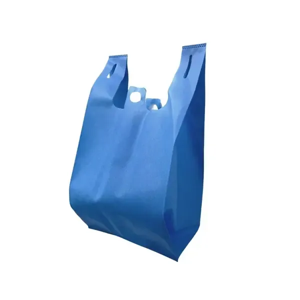 SafePro 1/6NWBL, 1/6 Plain Blue Non Woven Reusable Shopping Bag, 300/CS