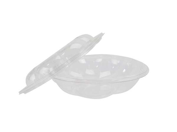 SafePro 18SW150, 18 Oz Clear PET Swirl Bowl with Lid Combo, 150/CS