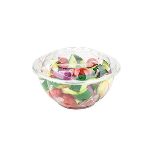 SafePro 32SW150, 32 Oz Clear PET Swirl Bowl with Lid Combo, 150/CS