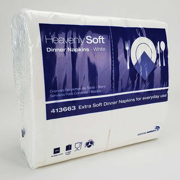 Heavenly Soft DNAPM, 15x17-Inch 2-Ply White Dinner Napkins, 3000/CS