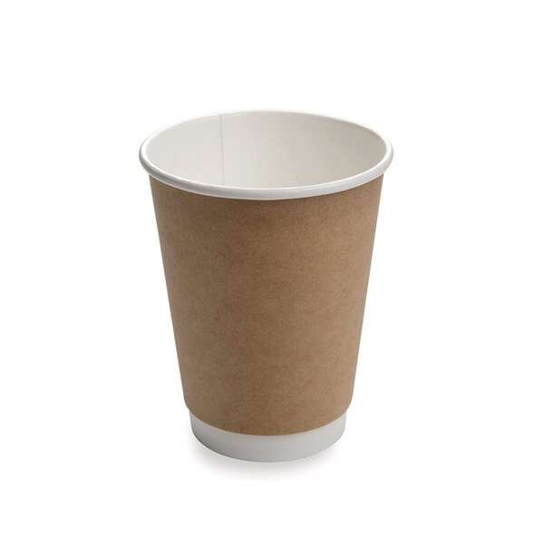 SafePro DWK-8, 8-Ounce Kraft Double Wall Hot Cups, 500/CS