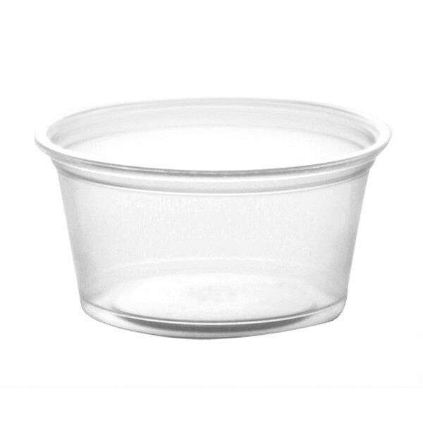 SafePro FK1.5, 1.5 Oz Clear Polypropylene Portion/Souffle Cups, 2500/CS. Lids Sold Separately.